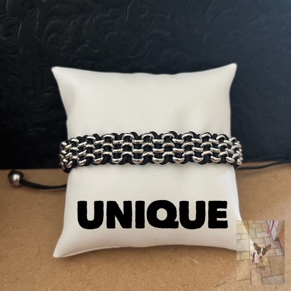 Joseph Nogucci Black Cord and Metal Drawstring Bracelet - Picture 1 of 6